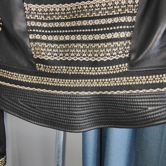 BCBGMaxAzria Leonardo Tweed Metallic Leather Jacket - Picture 6 of 17